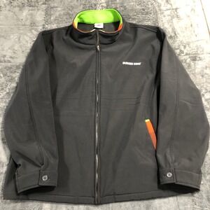 Burger King Manager Jacket Mens 2XL Black Neon Green Softshell Full Zip Uniform